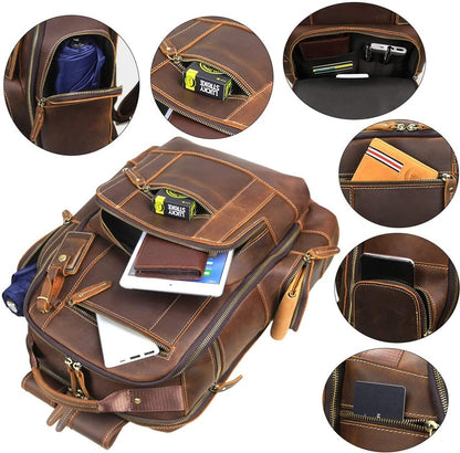 Großer Vintage Herren Leder Rucksack für Reisen | Adonis NUMENCE Leather Backpack