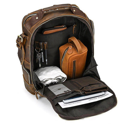 Großer Vintage Herren Leder Rucksack für Reisen | Adonis NUMENCE Leather Backpack