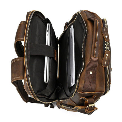 Großer Vintage Herren Leder Rucksack für Reisen | Adonis NUMENCE Leather Backpack