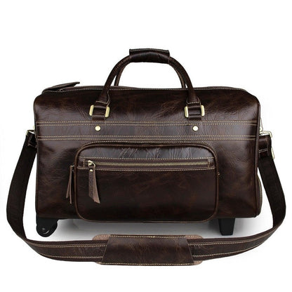 Herren Leder Duffle Bag auf Rädern | Elthor NUMENCE Leather Duffle Bags