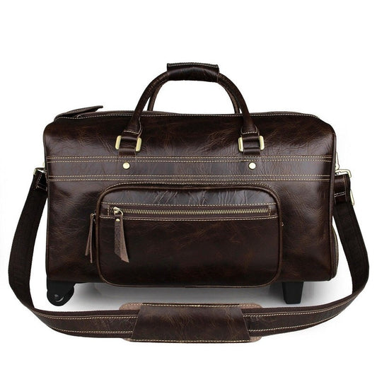 Herren Leder Duffle Bag auf Rädern | Elthor NUMENCE Leather Duffle Bags