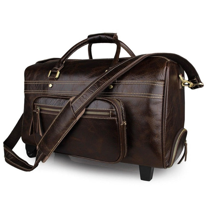 Herren Leder Duffle Bag auf Rädern | Elthor NUMENCE Leather Duffle Bags