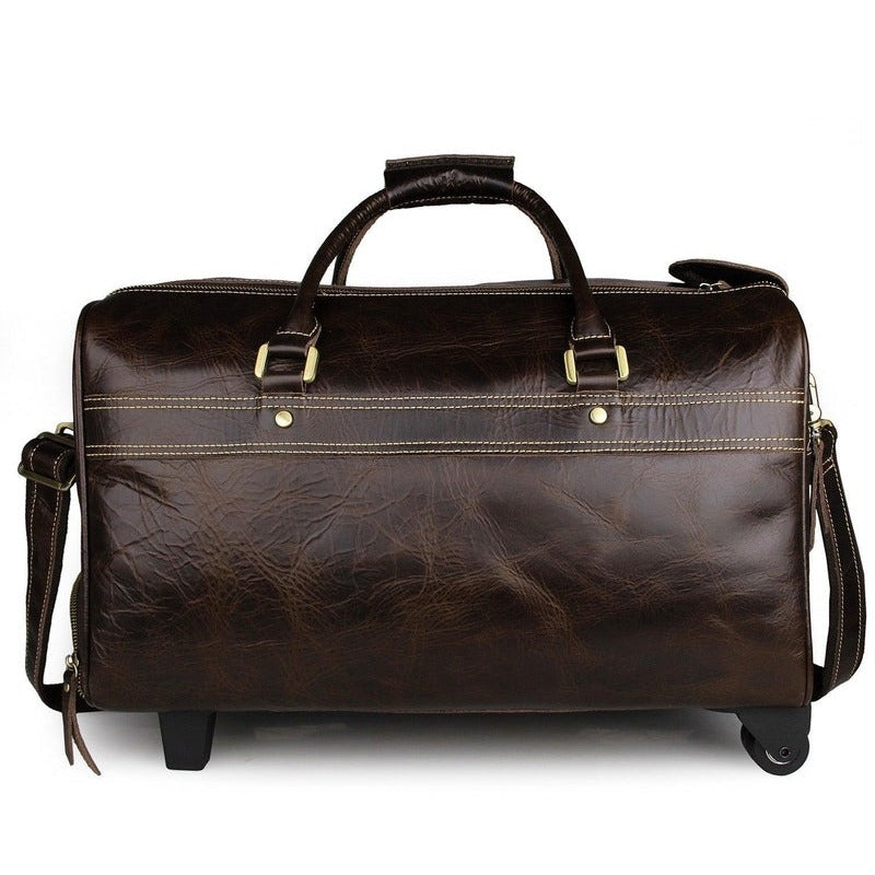 Herren Leder Duffle Bag auf Rädern | Elthor NUMENCE Leather Duffle Bags