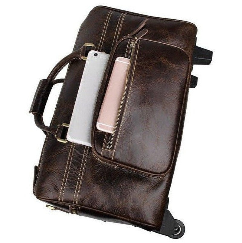 Herren Leder Duffle Bag auf Rädern | Elthor NUMENCE Leather Duffle Bags