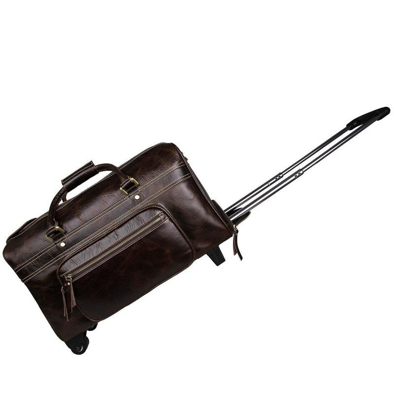 Herren Leder Duffle Bag auf Rädern | Elthor NUMENCE Leather Duffle Bags