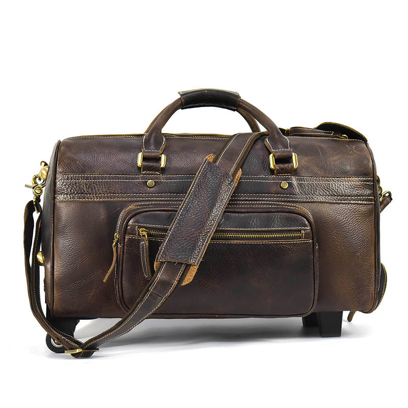 Herren Leder Duffle Bag auf Rädern | Elthor NUMENCE Leather Duffle Bags