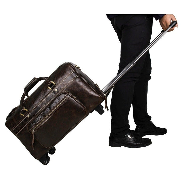 Herren Leder Duffle Bag auf Rädern | Elthor NUMENCE Leather Duffle Bags