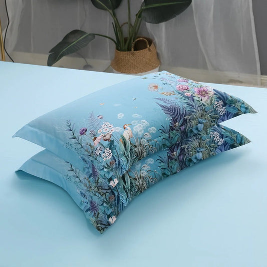 Himmelblaues Kissenbezug – 100% Ägyptische Baumwolle | Floweris NUMENCE Pillowcases & Shams