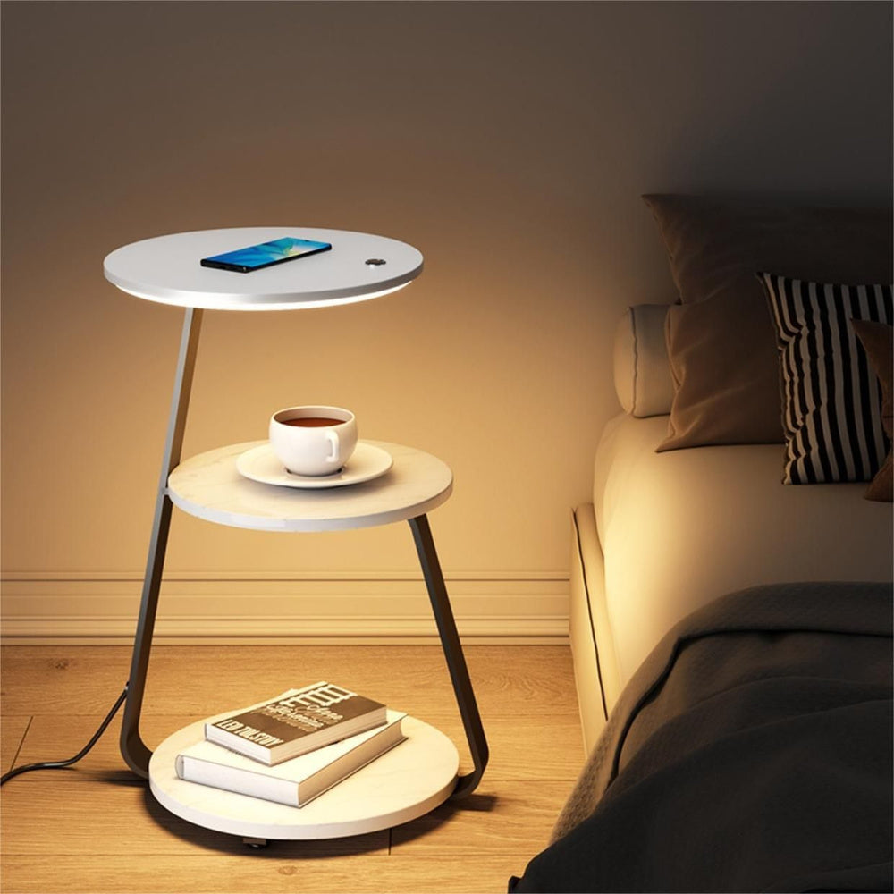 Nordic Minimalist Stehlampe mit kabellosem Lade-Tisch | Garux