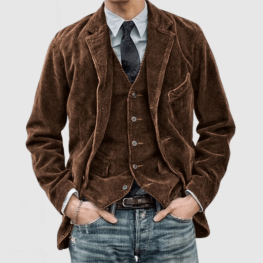 Klassische Herren Jacke mit Vintage-Cord-Revers | Estevao NUMENCE Jackets