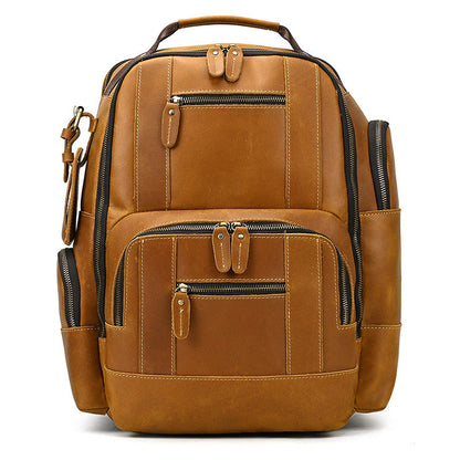 Leder Rucksack mit großer Kapazität und Mehrfachfächern | Elianor NUMENCE Backpack