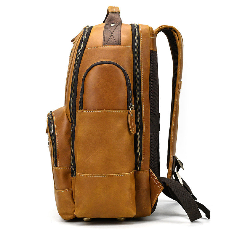 Leder Rucksack mit großer Kapazität und Mehrfachfächern | Elianor NUMENCE Backpack