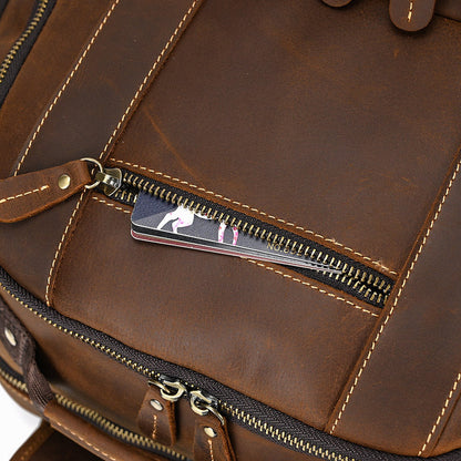 Leder Rucksack mit großer Kapazität und Mehrfachfächern | Elianor NUMENCE Backpack