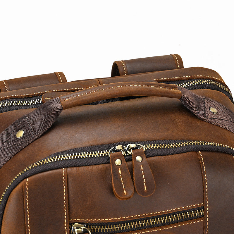 Leder Rucksack mit großer Kapazität und Mehrfachfächern | Elianor NUMENCE Backpack
