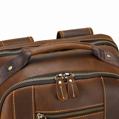 Leder Rucksack mit großer Kapazität und Mehrfachfächern | Elianor NUMENCE Backpack
