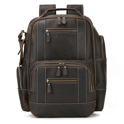 Leder Rucksack mit großer Kapazität und Mehrfachfächern | Elianor NUMENCE Backpack