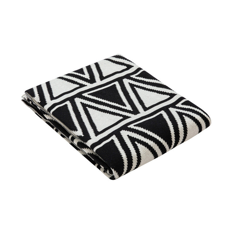 Nordische geometrische Strickdecke - Stilvolle Sofadecke & Gemütlicher Schal | Stelli NUMENCE Knitted Blanket