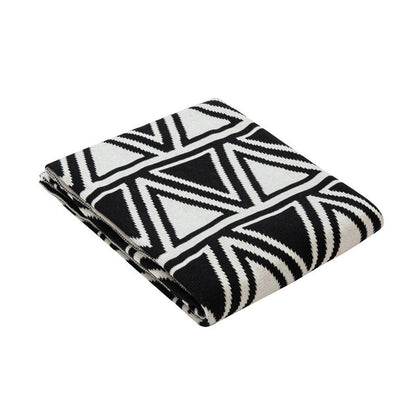 Nordische geometrische Strickdecke - Stilvolle Sofadecke & Gemütlicher Schal | Stelli NUMENCE Knitted Blanket