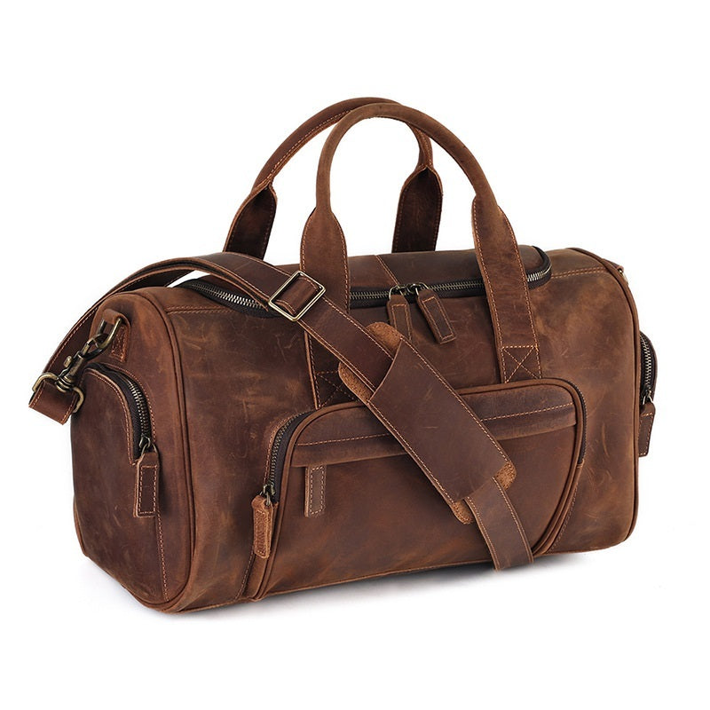 Retro Herren Faltbare Leder Reisetasche mit großer Kapazität | Adionis NUMENCE Travel Bag